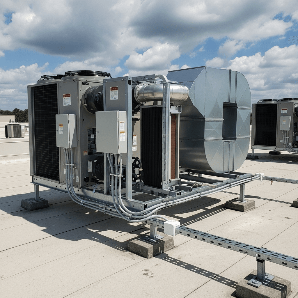 HVAC rooftop installation